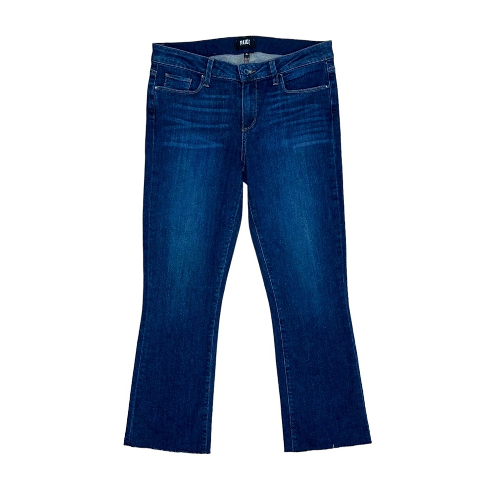 Like New Paige Riley Crop Flare Jeans 31 Dark Wash